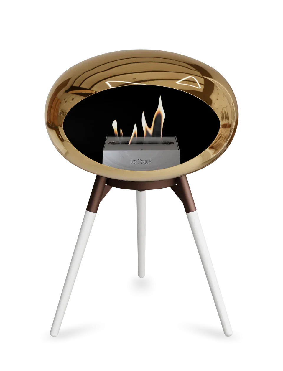 Le Feu - Dome Chromed Rose Gold Ground Wood Low - Fireplace - Grand Alfresco