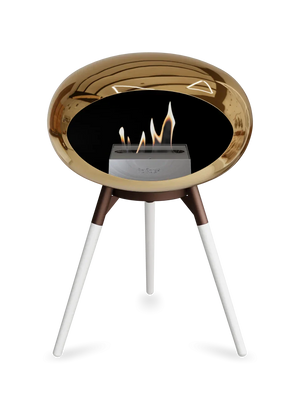 Le Feu - Dome Chromed Rose Gold Ground Wood Low - Fireplace - Grand Alfresco