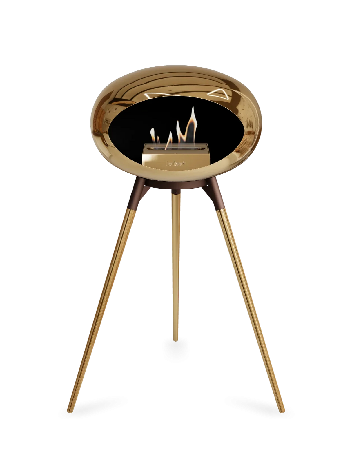 Le Feu - Dome Chromed Rose Gold Ground Wood High - Fireplace - Grand Alfresco