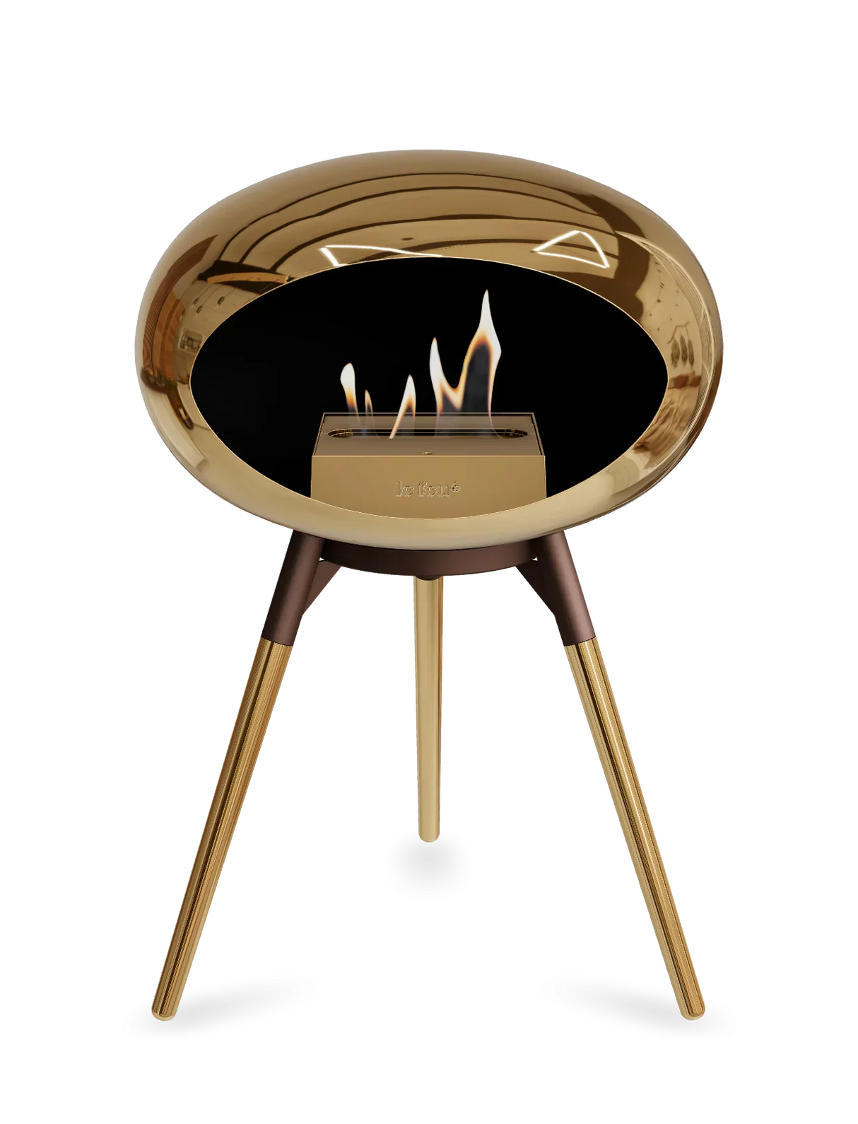 Le Feu - Dome Chromed Rose Gold Ground Wood Low - Fireplace - Grand Alfresco