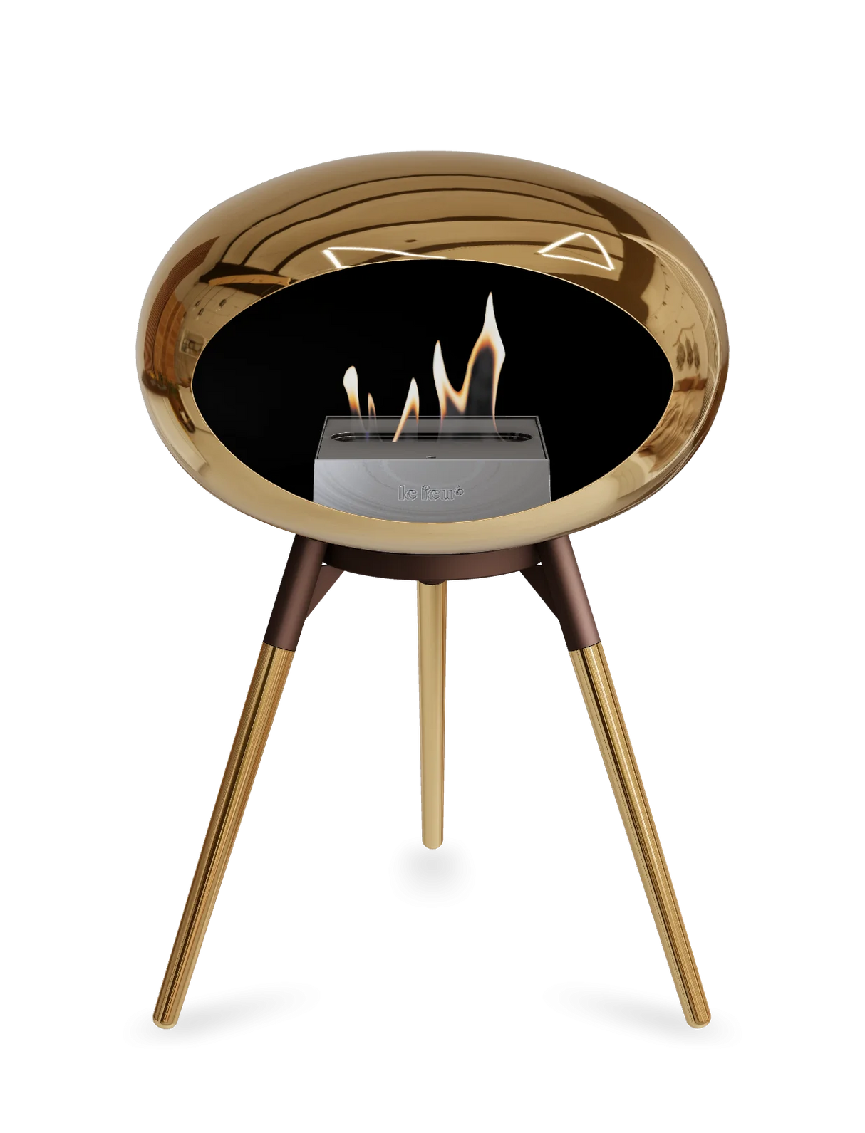 Le Feu - Dome Chromed Rose Gold Ground Wood Low - Fireplace - Grand Alfresco