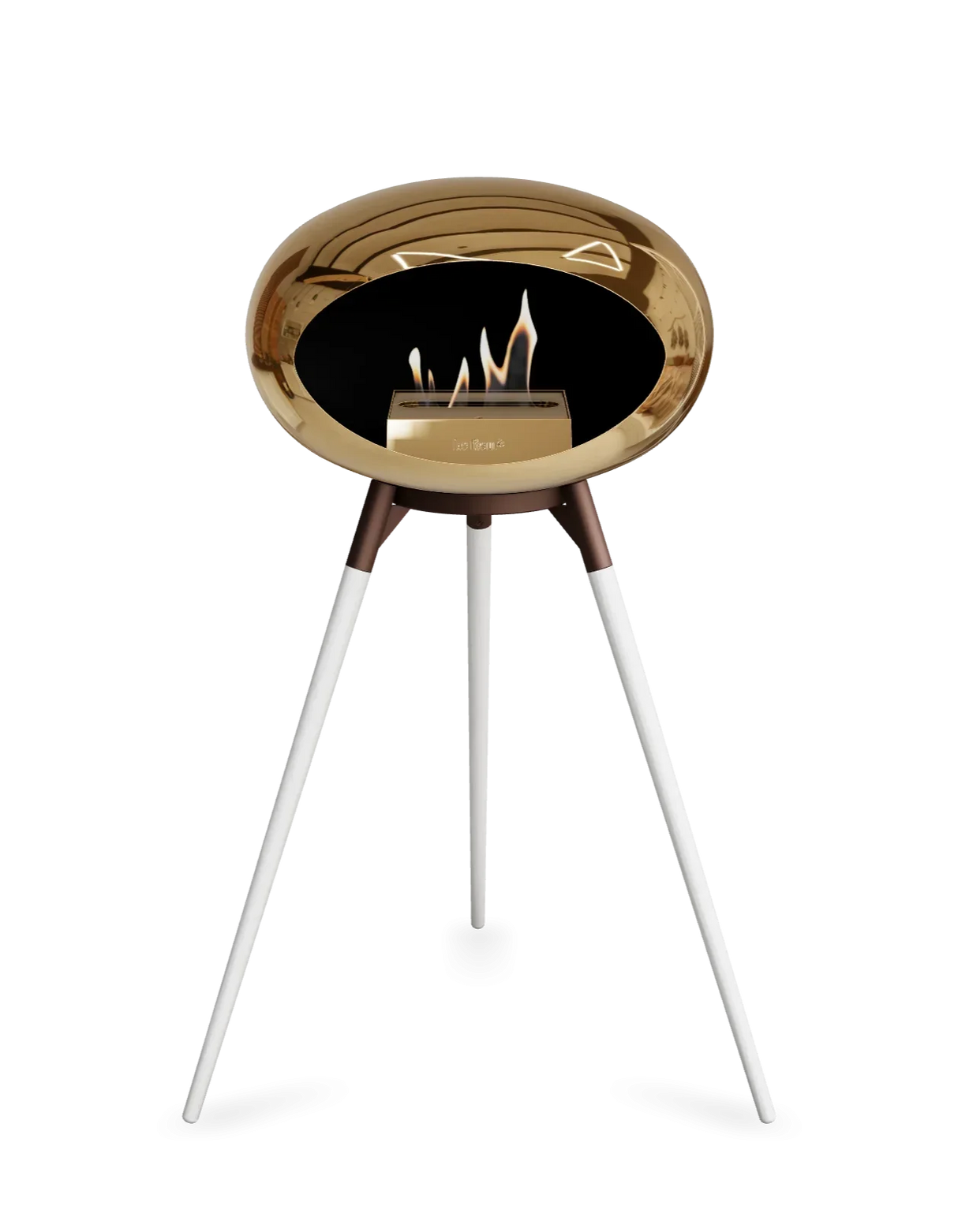 Le Feu - Dome Chromed Rose Gold Ground Wood High - Fireplace - Grand Alfresco