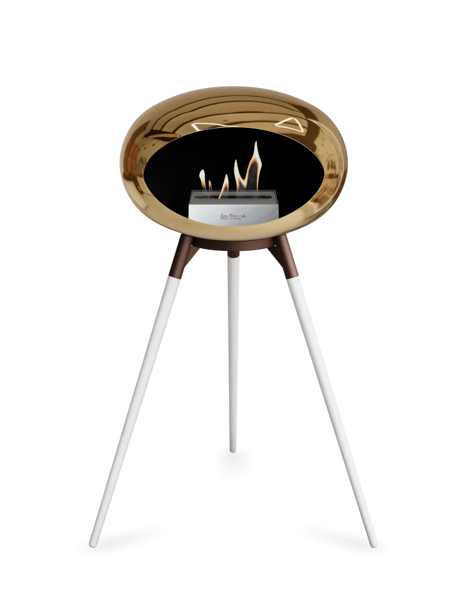 Le Feu - Dome Chromed Rose Gold Ground Wood High - Fireplace - Grand Alfresco