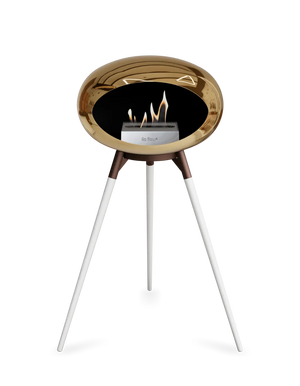 Le Feu - Dome Chromed Rose Gold Ground Wood High - Fireplace - Grand Alfresco