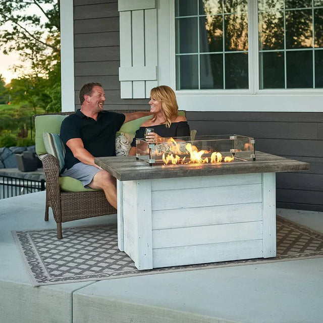 Alcott Rectangular Gas Fire Pit Table - Grand Alfresco