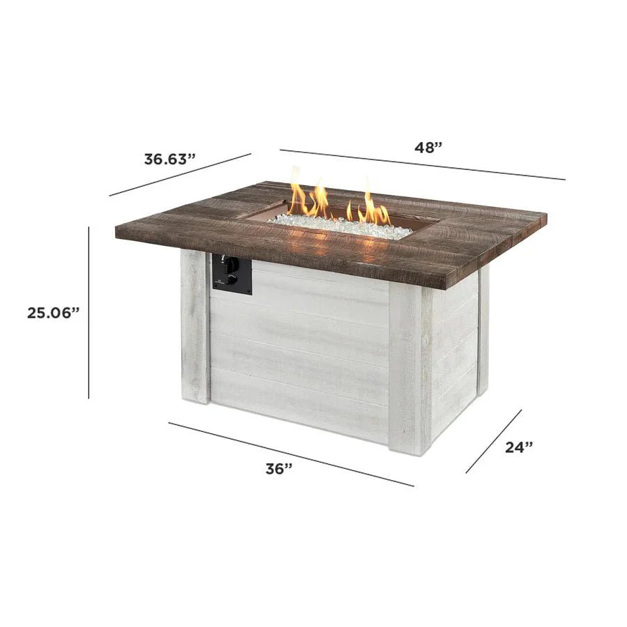 Alcott Rectangular Gas Fire Pit Table - Grand Alfresco