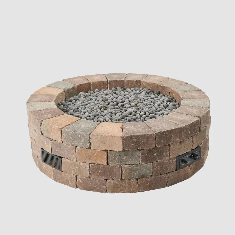 Bronson Block Square Gas Fire Pit Kit - Grand Alfresco