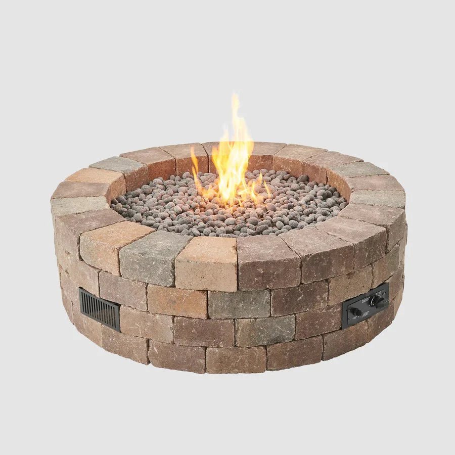 Bronson Block Square Gas Fire Pit Kit - Grand Alfresco