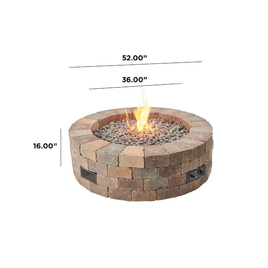 Bronson Block Square Gas Fire Pit Kit - Grand Alfresco