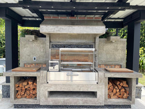 Built In Santa Maria Argentine Wood Fire & Charcoal Gaucho Grill Built In - Grand Alfresco