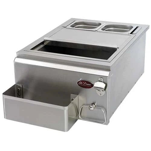 Cal Flame 18 - inch Built - In Cocktail Center with Ice Bin Cooler BBQ11842P - 18 - Grand Alfresco