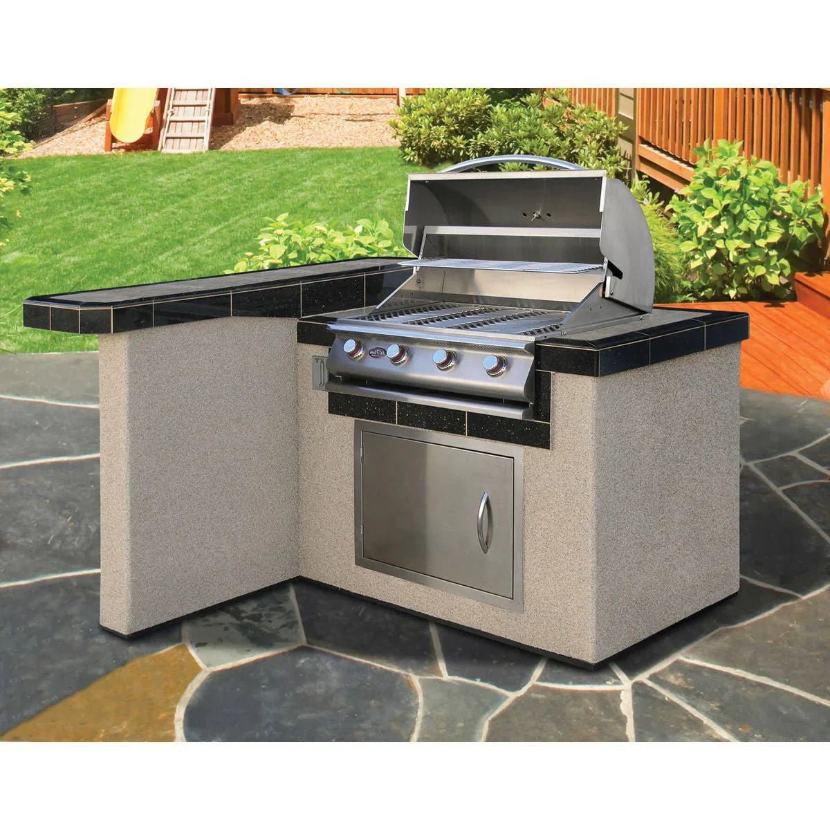 Cal Flame 4 Ft. BBQ Island L - Shaped BBK401 - Grand Alfresco