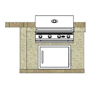 Cal Flame 4 Ft. BBQ Island L - Shaped BBK401 - Grand Alfresco