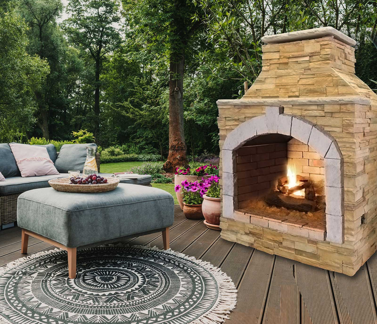 Cal Flame 48 inch Outdoor Fireplace FRP - 909 - 1 - Grand Alfresco