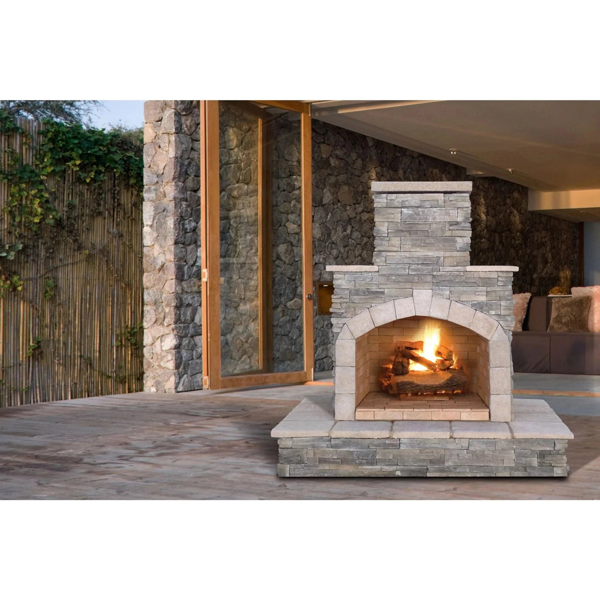 Cal Flame 78 inch Outdoor Fireplace FRP - 908 - 3 - Grand Alfresco