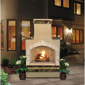 Cal Flame 78 inch Outdoor Fireplace with Hearth FRP - 908 - 2 - Grand Alfresco