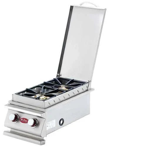 Cal Flame Deluxe Double Built in Side Burner with LED Lights BBQ19899P - Grand Alfresco