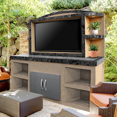 Cal Flame Outdoor Entertainment Center ODC - 2 Crystal - Grand Alfresco