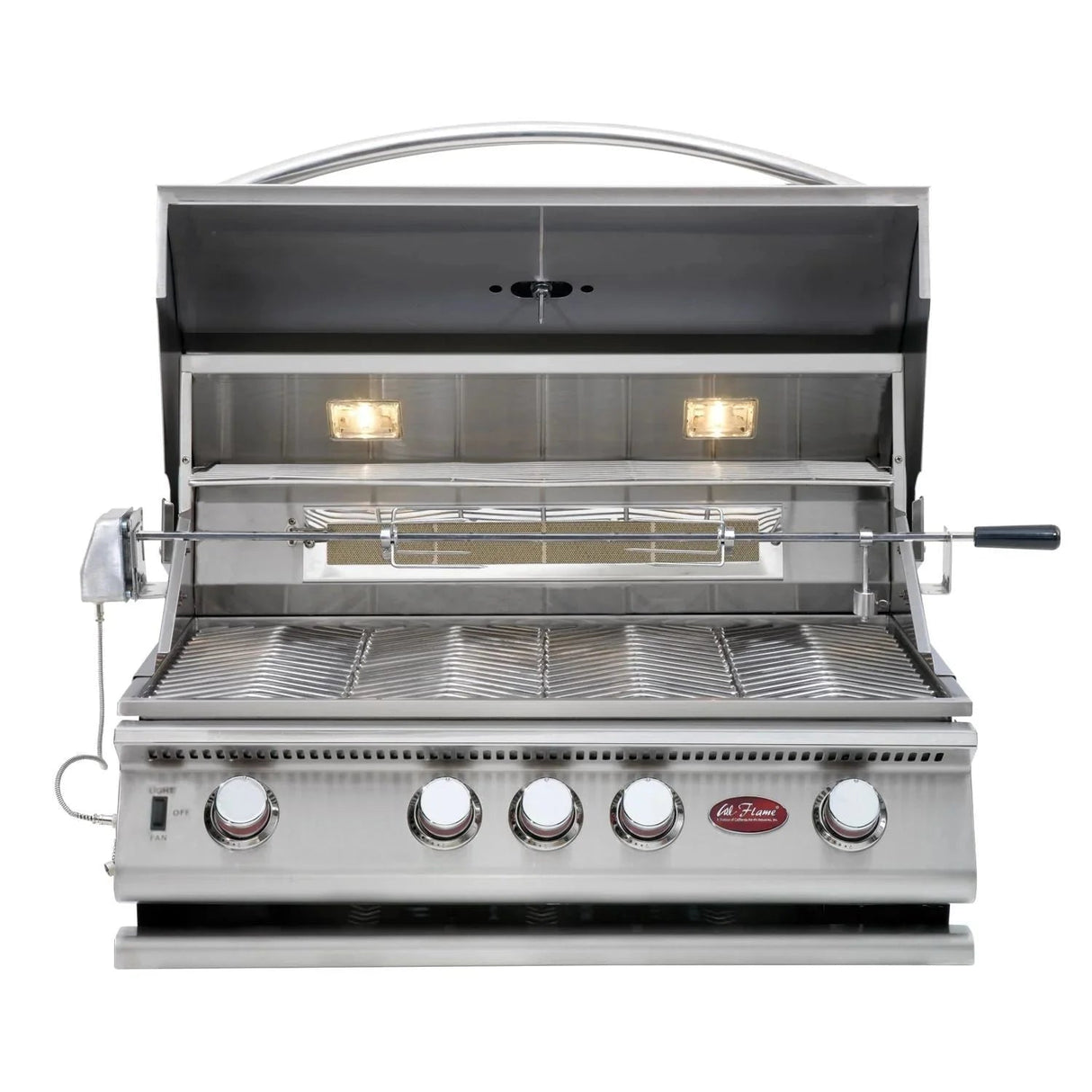 Cal Flame P4 32 Inch 4 Burner Built - In Grill with Rotisserie, Griddle BBQ19P04 - Grand Alfresco