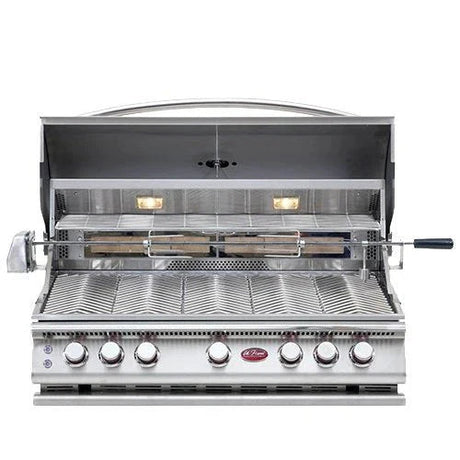 Cal Flame P5 40 Inch 5 Burner Gas Convection Grill with Rotisserie, Griddle BBQ18875CP - Grand Alfresco