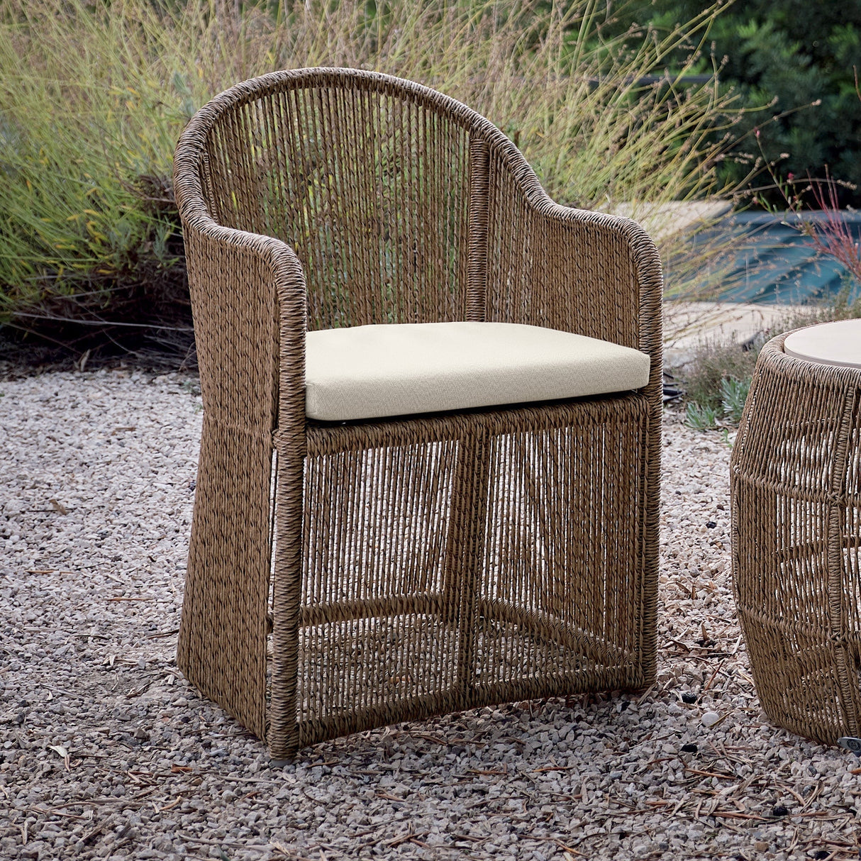 Calixto Dining Armchair with Sunbrella Cushion - Grand Alfresco