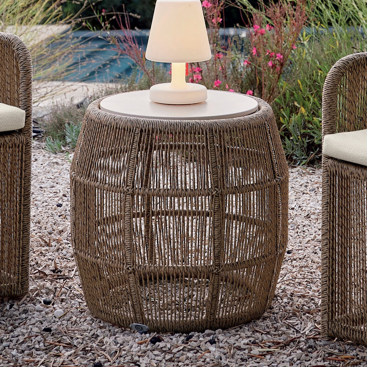 Calixto Side Table with Glass - Grand Alfresco