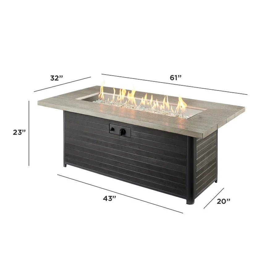 Cedar Ridge Linear Gas Fire Pit Table - Grand Alfresco