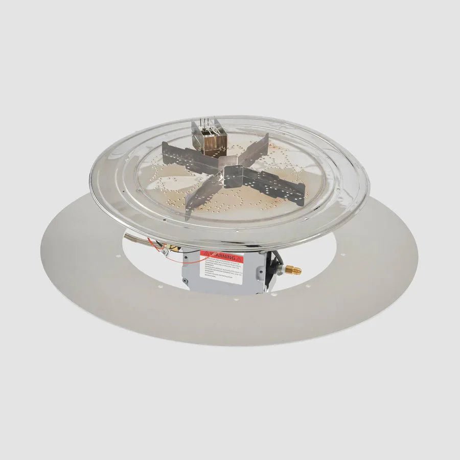 Crystal Fire Plus Round Gas Burner Insert and Plate Kit - Grand Alfresco