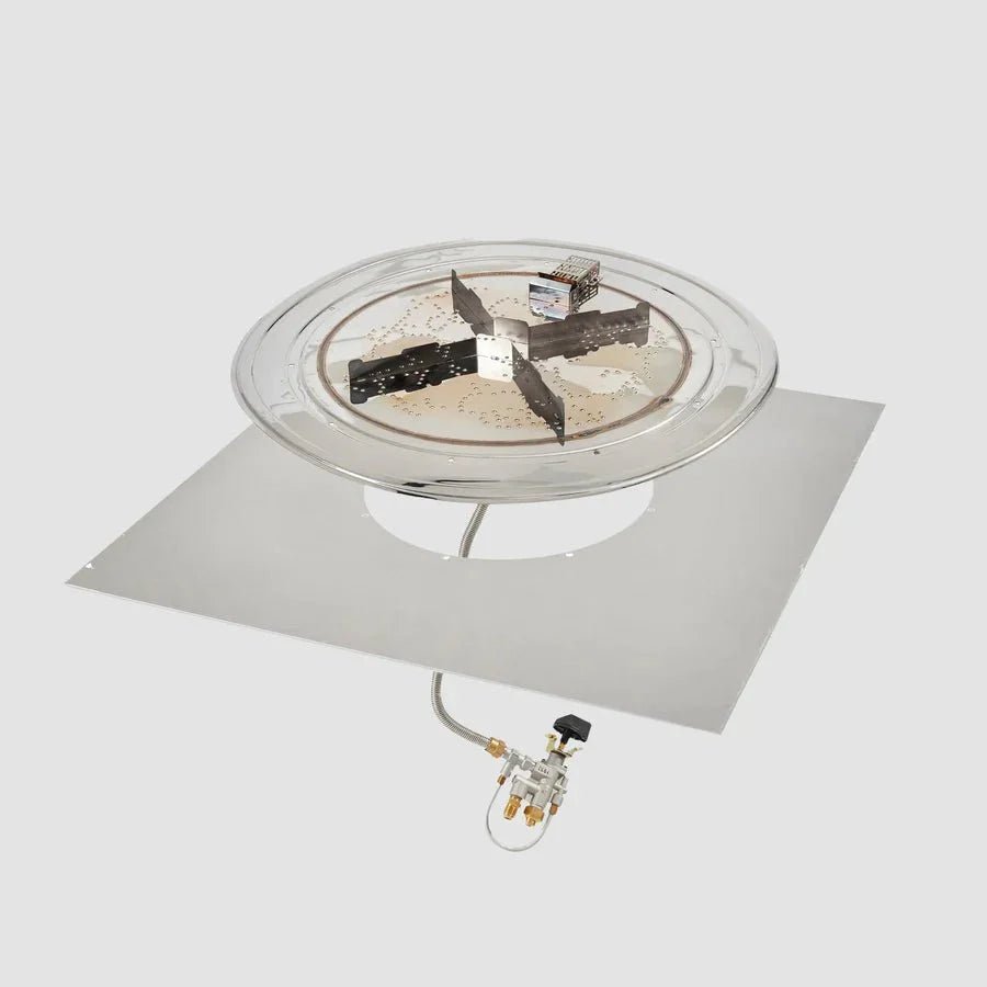 Crystal Fire Plus Round Gas Burner Insert and Plate Kit - Grand Alfresco