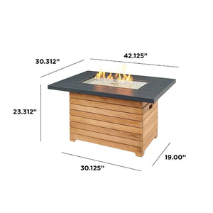 Darien Rectangular Gas Fire Pit Table 42" - Grand Alfresco