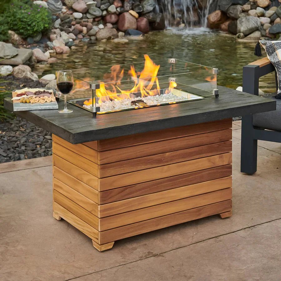 Darien Rectangular Gas Fire Pit Table 42" - Grand Alfresco