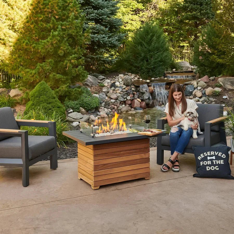 Darien Rectangular Gas Fire Pit Table 42" - Grand Alfresco