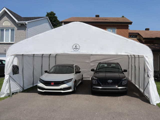 Deluxe Double Car Shelter 20′ x 20′ - Grand Alfresco