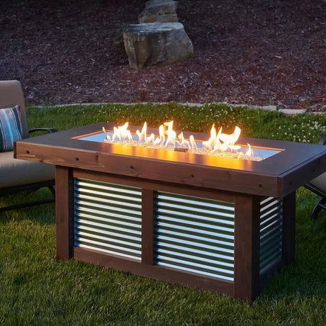 Denali Brew Linear Gas Fire Pit Table - Grand Alfresco