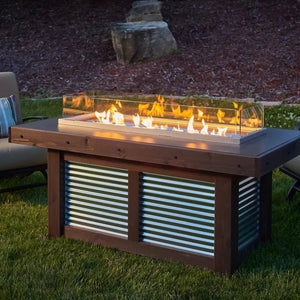 Denali Brew Linear Gas Fire Pit Table - Grand Alfresco