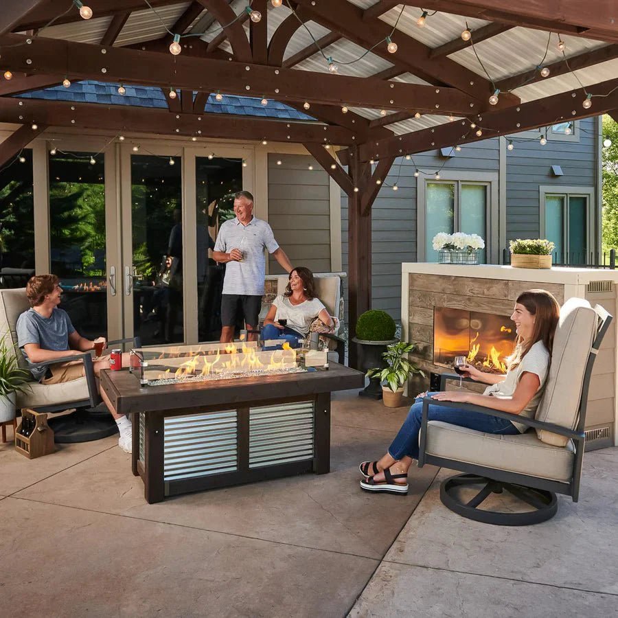 Denali Brew Linear Gas Fire Pit Table - Grand Alfresco