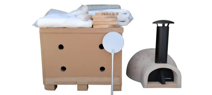 DIY Tuscany Wood Fired Oven Kit, Includes Stainless Steel Flue & Black Door 38Dx37Wx23H - Grand Alfresco