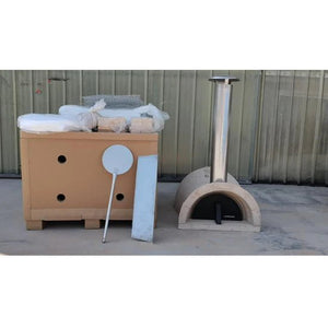 DIY Tuscany Wood Fired Oven Kit, Includes Stainless Steel Flue & Black Door 38Dx37Wx23H - Grand Alfresco