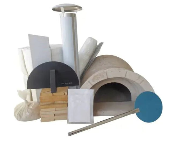 DIY Tuscany Wood Fired Oven Kit, Includes Stainless Steel Flue & Black Door 50Dx39Wx25H - Grand Alfresco