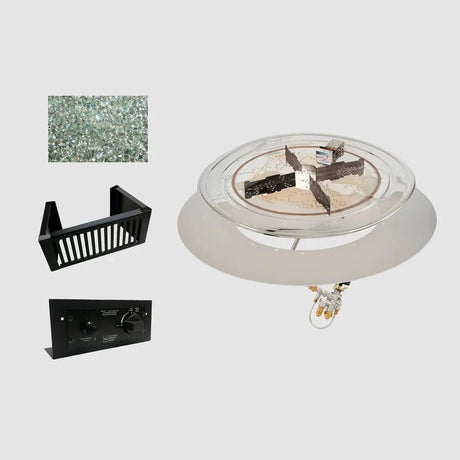 Do - It - Yourself Crystal Fire Plus Round Gas Burner Kit - Block/Paver Application - Grand Alfresco