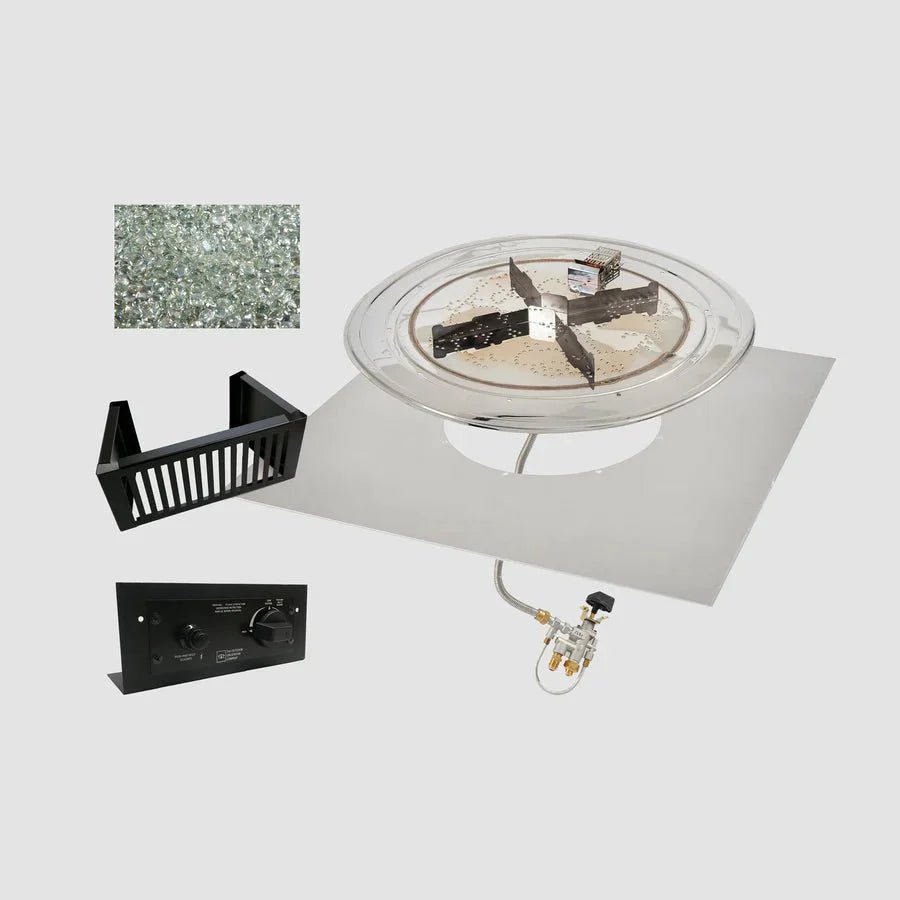 Do - It - Yourself Crystal Fire Plus Round Gas Burner Kit - Block/Paver Application - Grand Alfresco