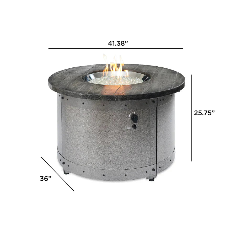 Edison Round Gas Fire Pit Table - Grand Alfresco