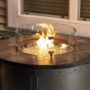 Edison Round Gas Fire Pit Table - Grand Alfresco