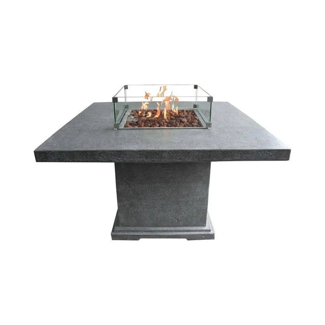 Elementi Birmingham Fire Pit Dining Table - Dark Gray - Grand Alfresco