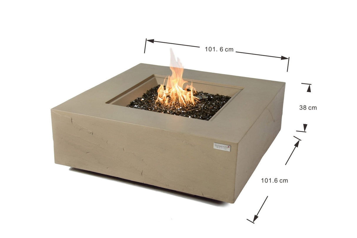 Elementi Capertee & Roraima & Uluru Square Sandstone Fire Table - Grand Alfresco