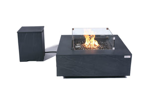 Elementi Capertee & Roraima & Uluru Square Sandstone Fire Table - Grand Alfresco