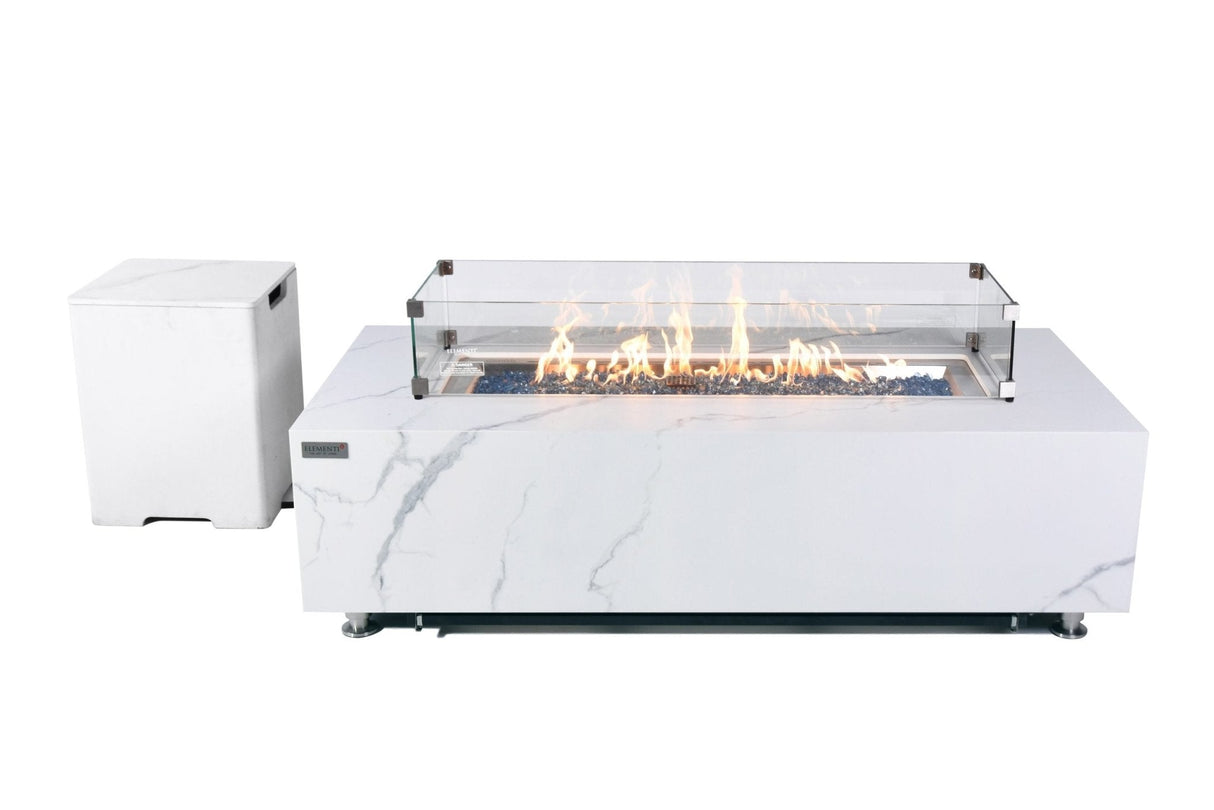 Elementi Carrara & Varna Porcelain Fire Table - Grand Alfresco