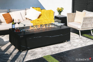 Elementi Carrara & Varna Porcelain Fire Table - Grand Alfresco