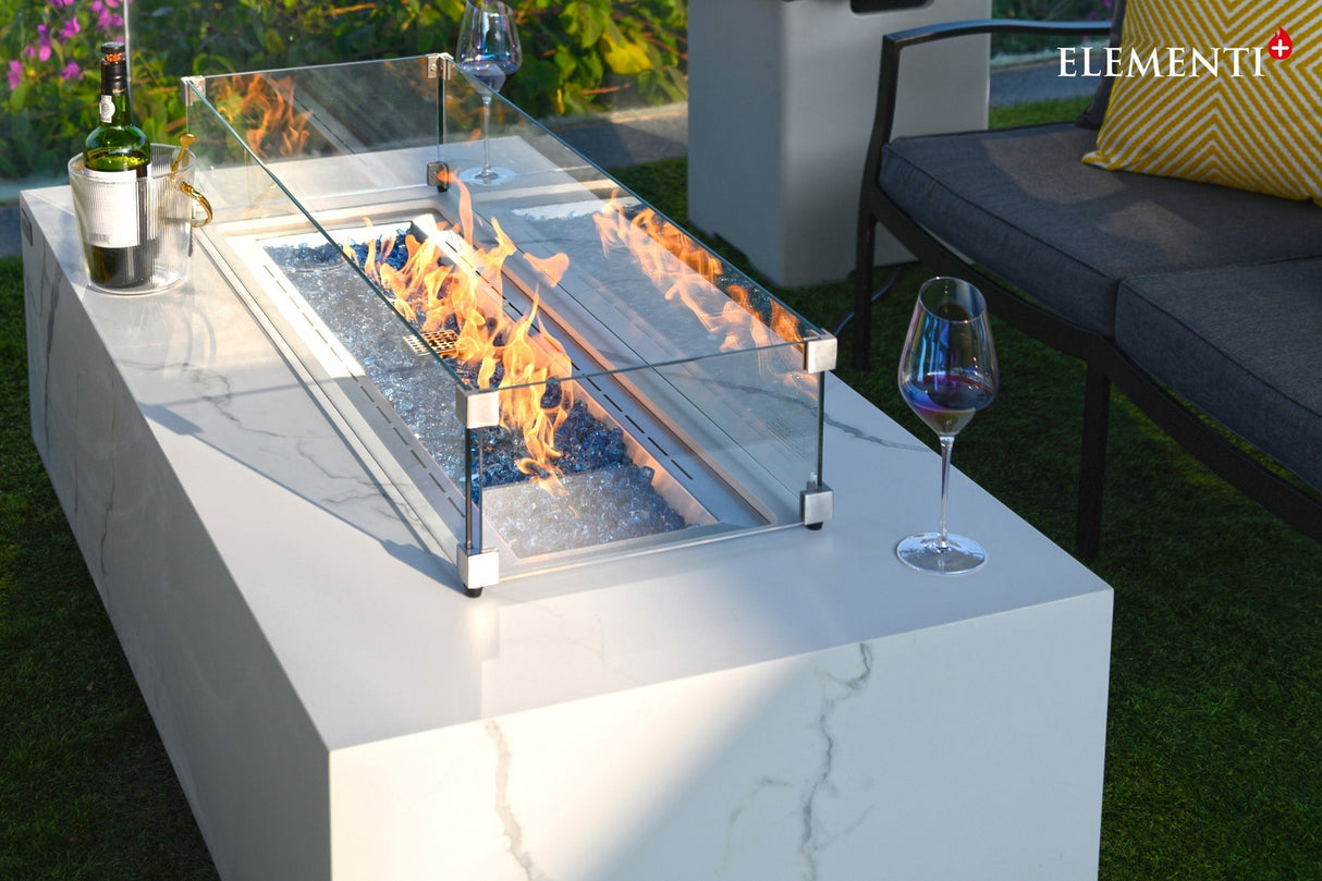 Elementi Carrara & Varna Porcelain Fire Table - Grand Alfresco