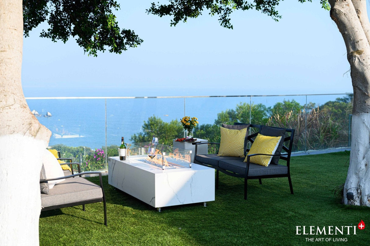 Elementi Carrara & Varna Porcelain Fire Table - Grand Alfresco